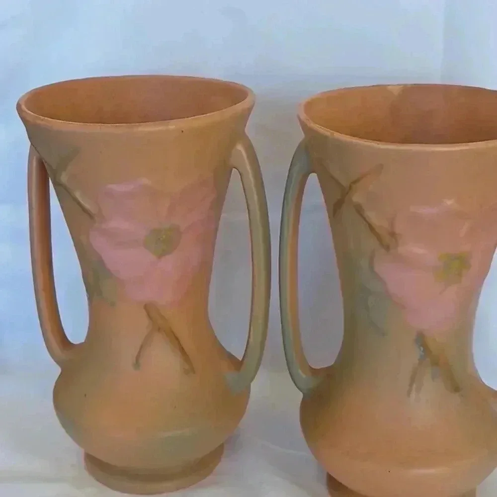 Vintage pair of Weller dogwood vases